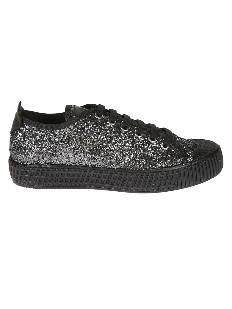 Car Shoe Glittery Low-up Laced Sneakers - Slate