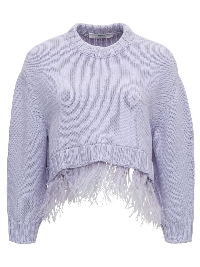 Philosophy di Lorenzo Serafini Sweater With Feathers - Violet
