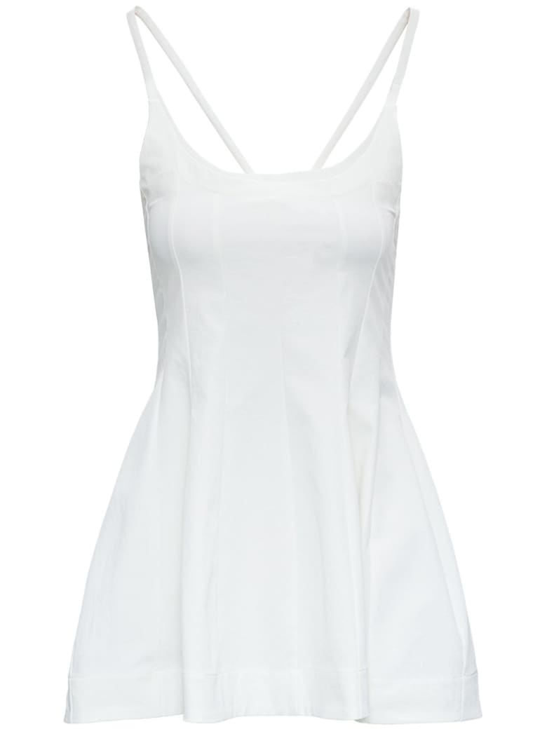 Jil Sander White Jersey Tank Top With Flared Bottom - WHITE