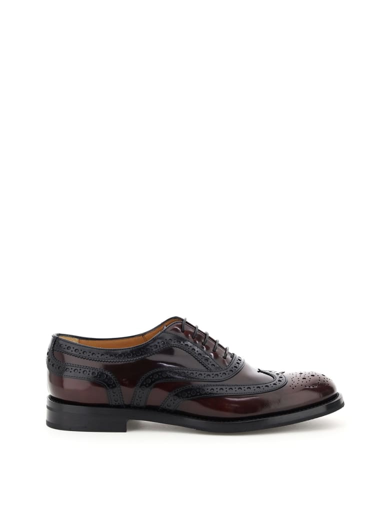 Church's Burwood 5 Brogue Shoes - LT BURGUNDY BLACK (Purple)