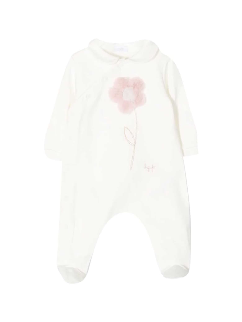 Il Gufo White Romper - Rosa