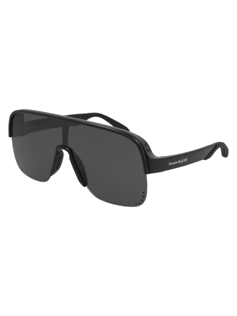 Alexander McQueen AM0294S Sunglasses - Black Black Grey