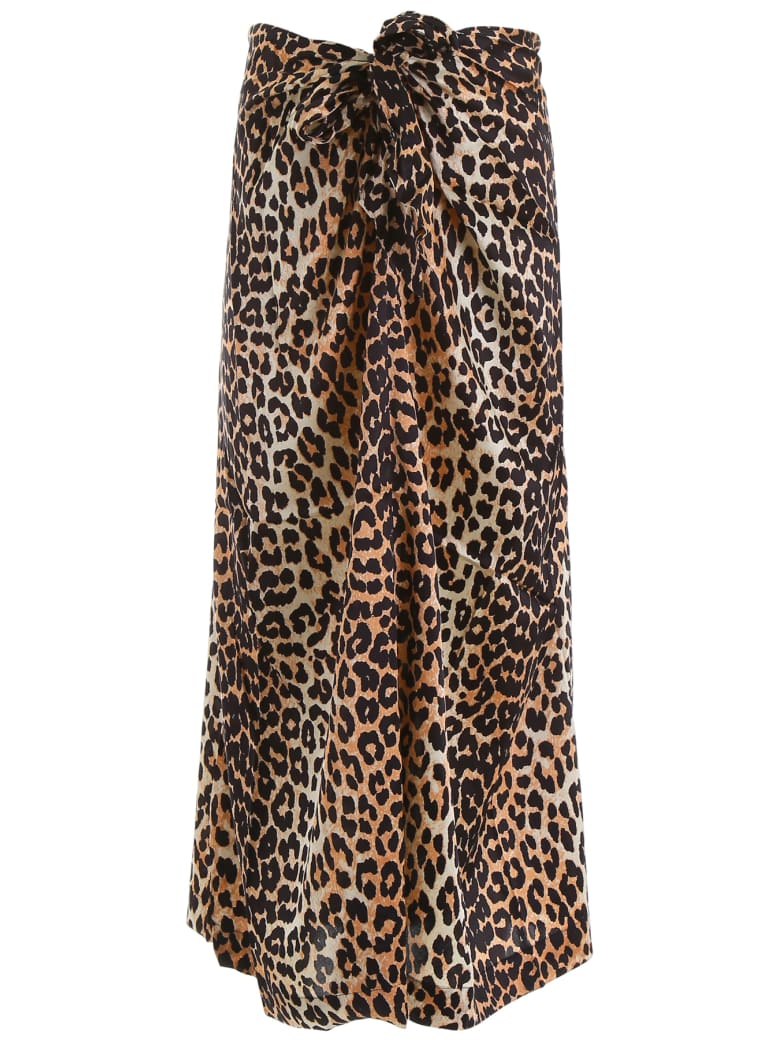 ganni leopard skirt