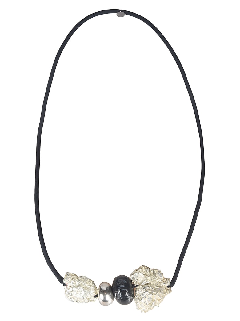 Maria Calderara Rock Detailed Necklace - Silver Black