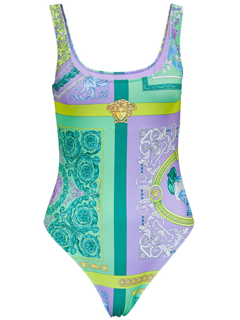 Versace One Piece Swimsuit With Barocco Mosaic Print Italist 