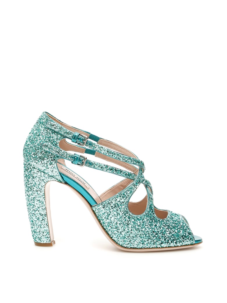 mint green glitter heels