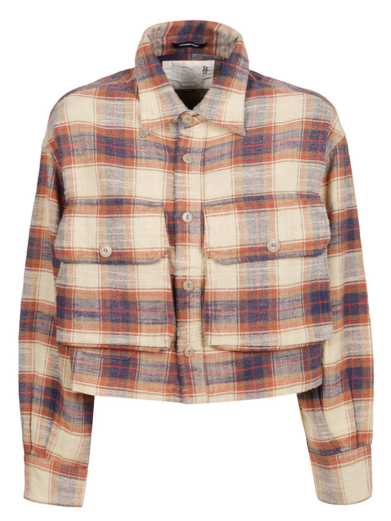 R13 Camicia Oversized - E Beige Plaid