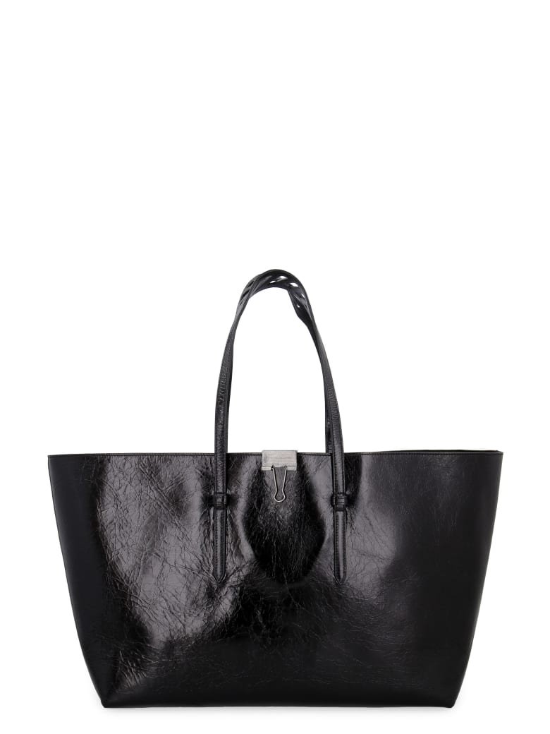 Off-White Leather Tote - black