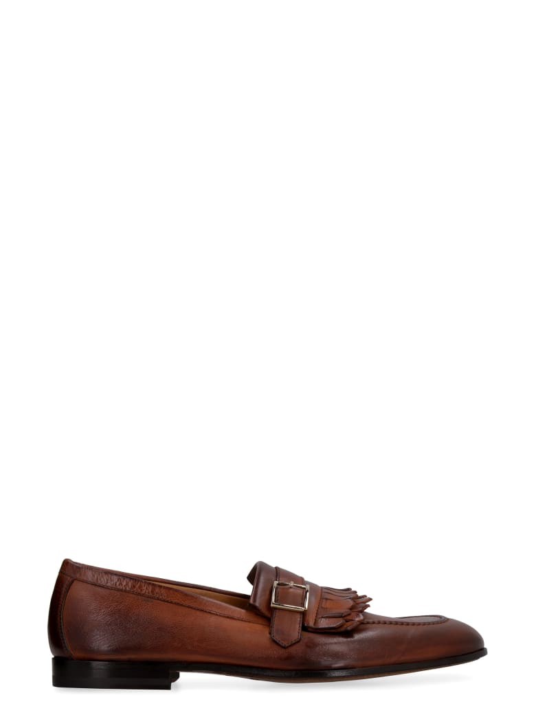 Doucal's Fringed Leather Loafers - brown