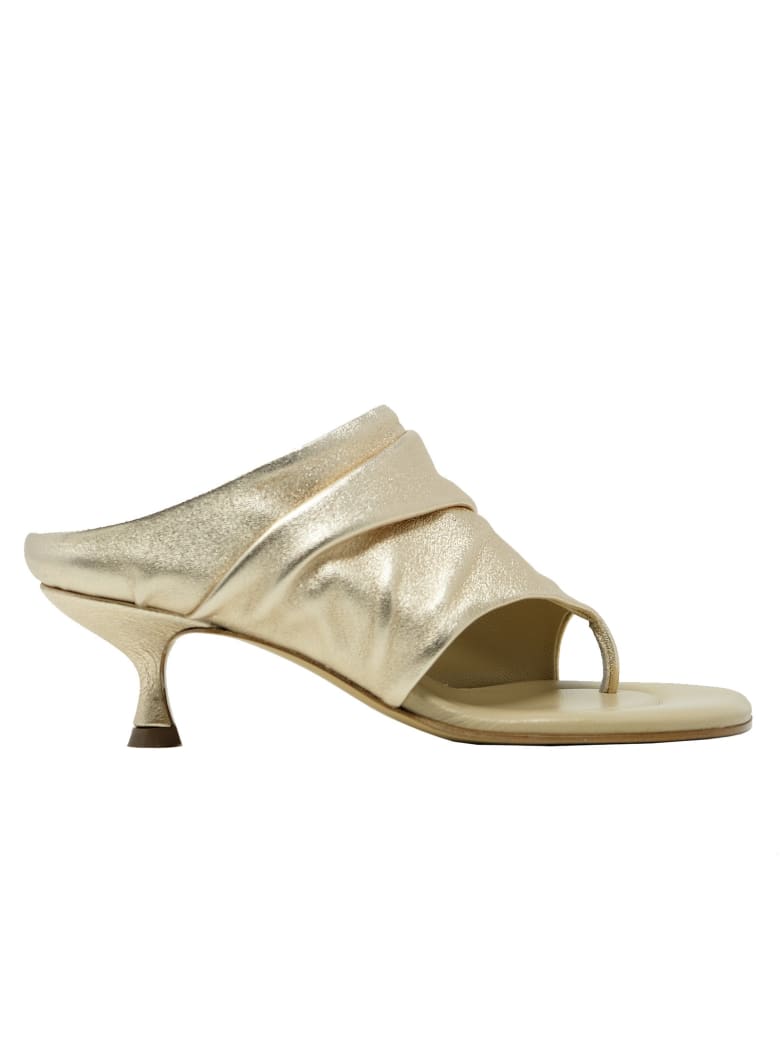 Elena Iachi Leather Sandals - GOLD