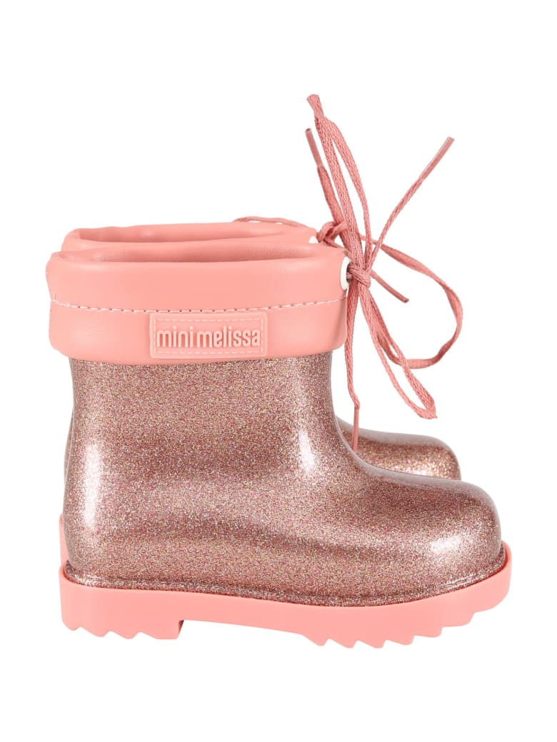 Melissa Pink Boots For Girl With Logo - Pink