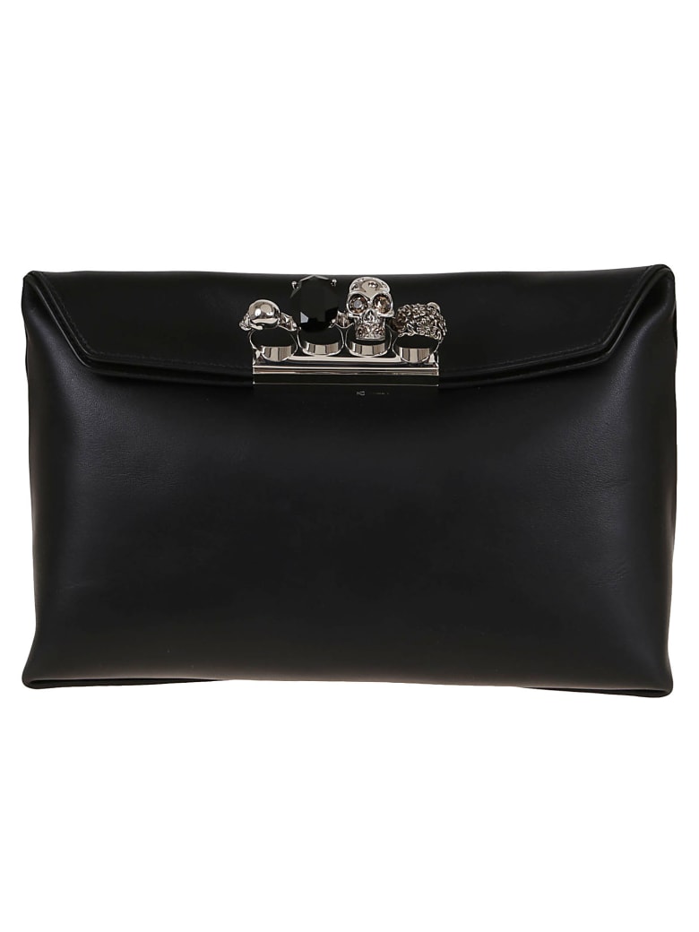 Alexander McQueen Four-ring Skull Clutch - Nero