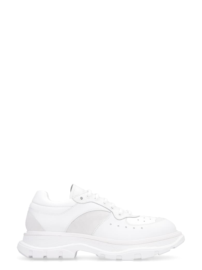 Alexander McQueen Smooth Leather Lace-up Shoes - White
