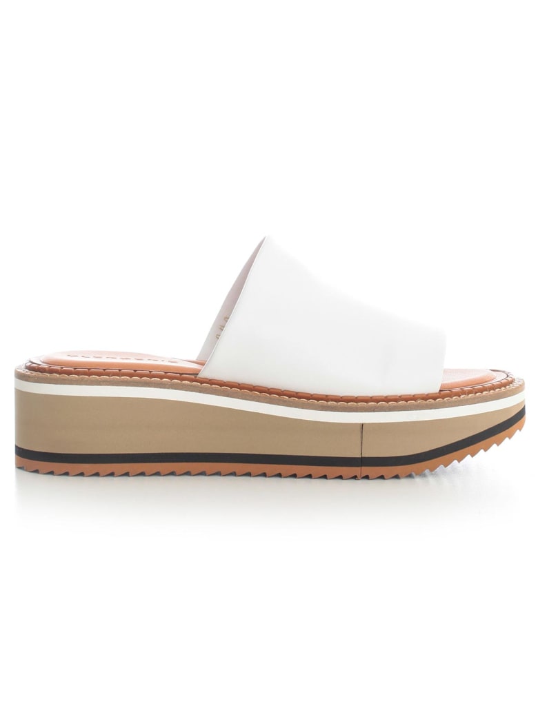 Clergerie High Open Toe Slippers Nappa - Blanc