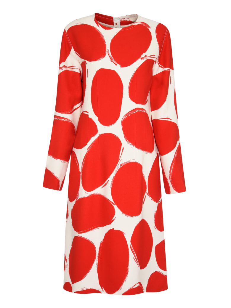 Marni Printed Cady Dress - Ivory