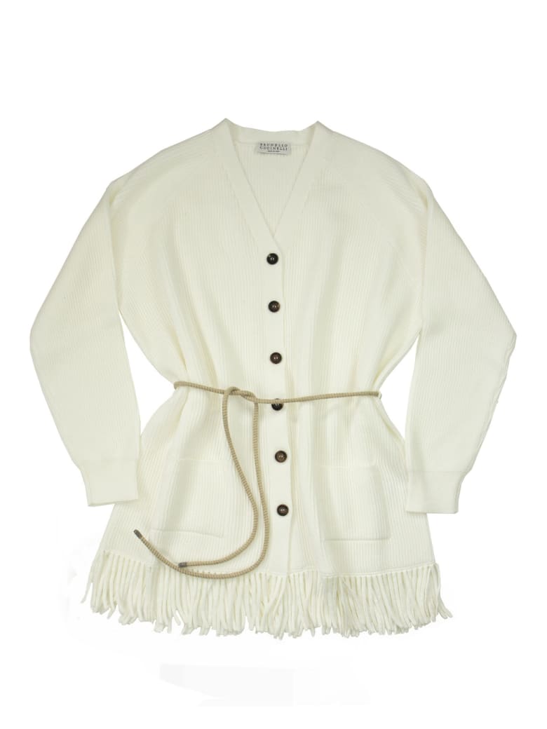 Brunello Cucinelli Cotton Cardigan With Belt - Panama