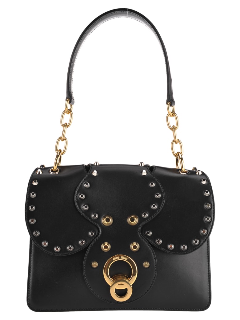 studded leather shoulder bag