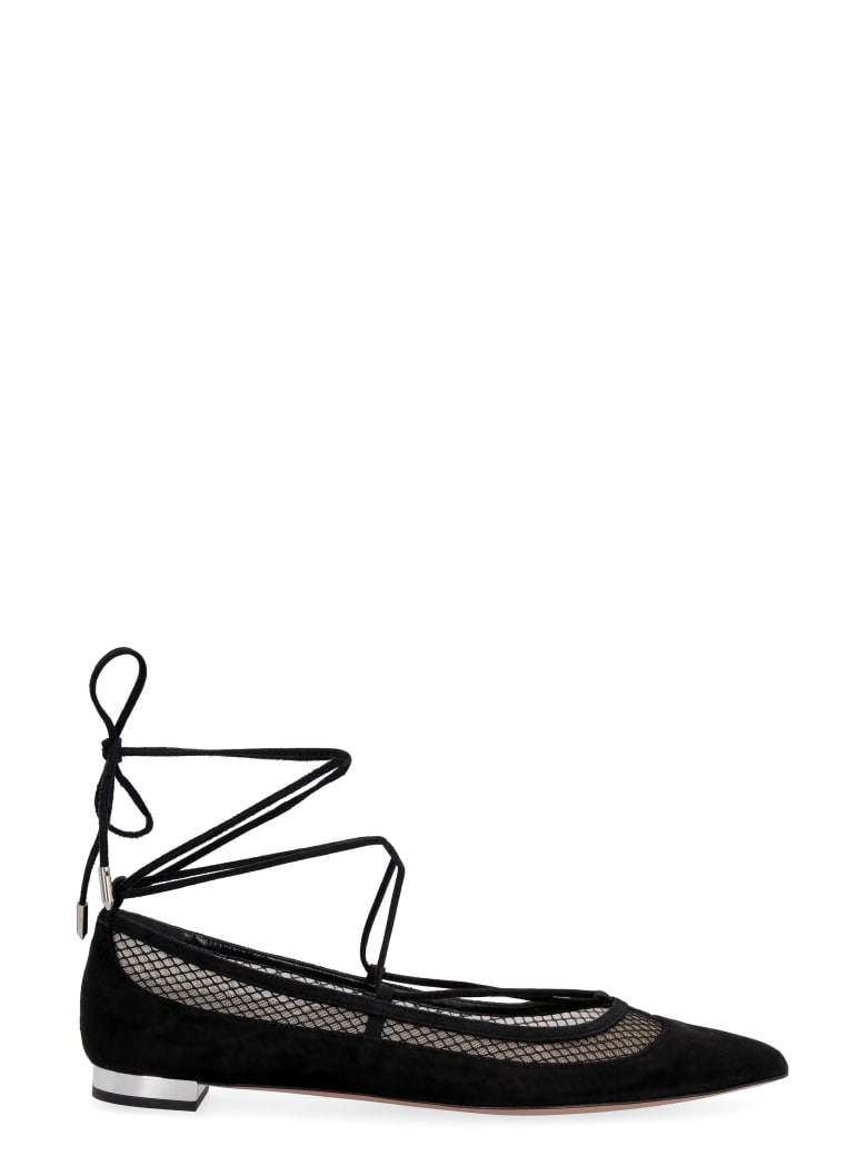 Aquazzura Dalia Flat Sandals - black