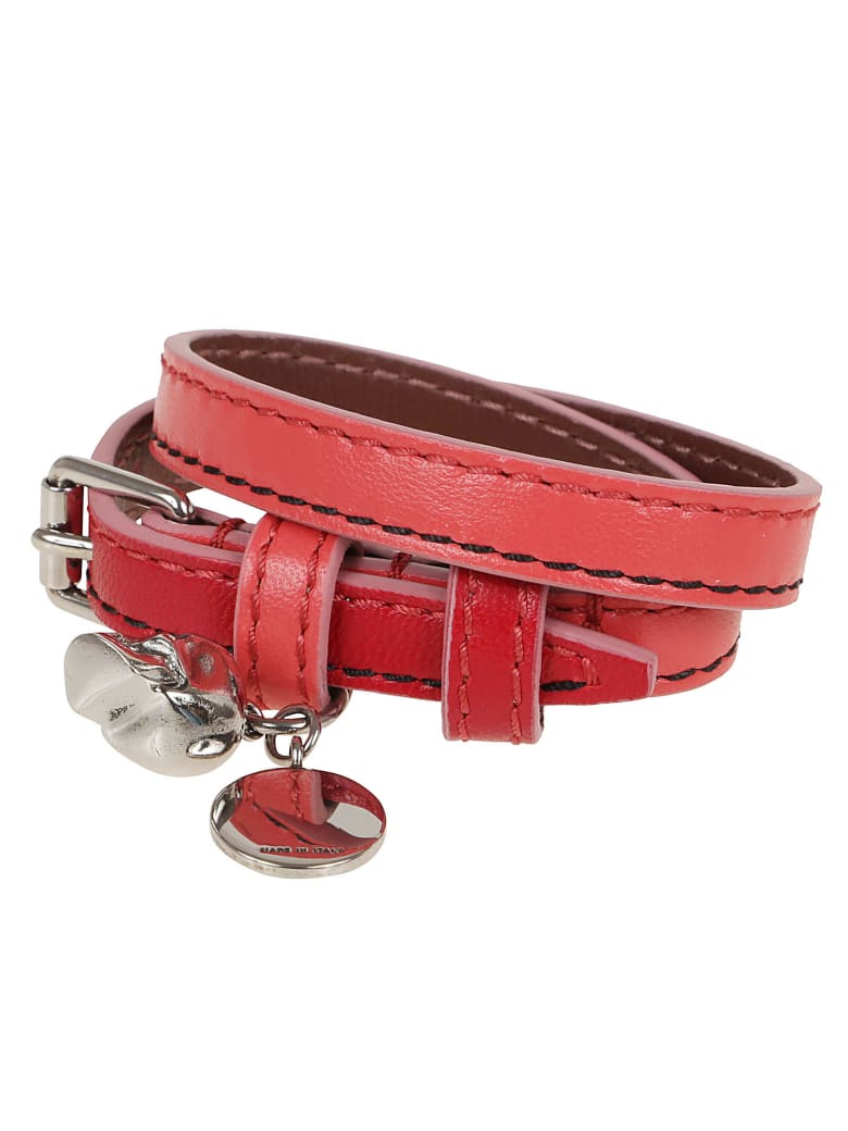 Alexander McQueen Double Wrap Bracele - Bright Pink W Red