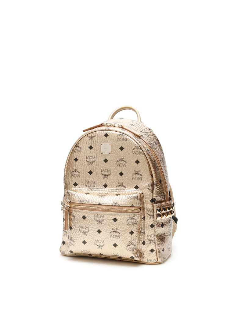 mcm champagne gold backpack