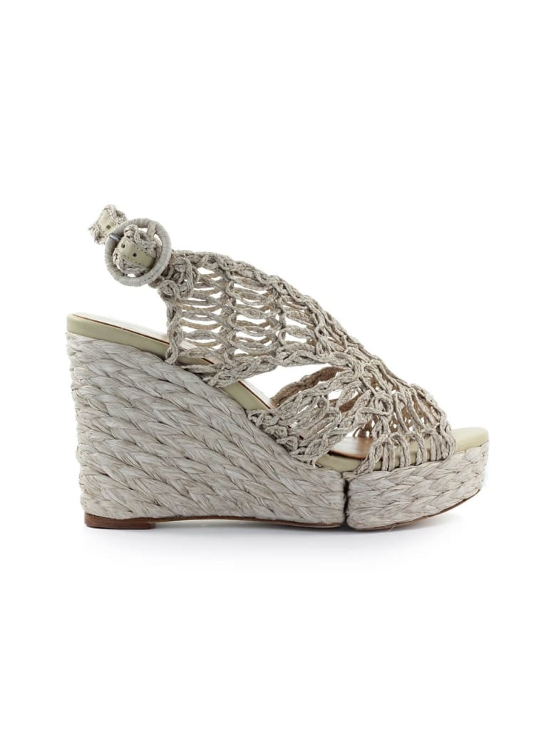 Paloma Barceló Munal Beige Raffia Wedge Sandal - Taupe
