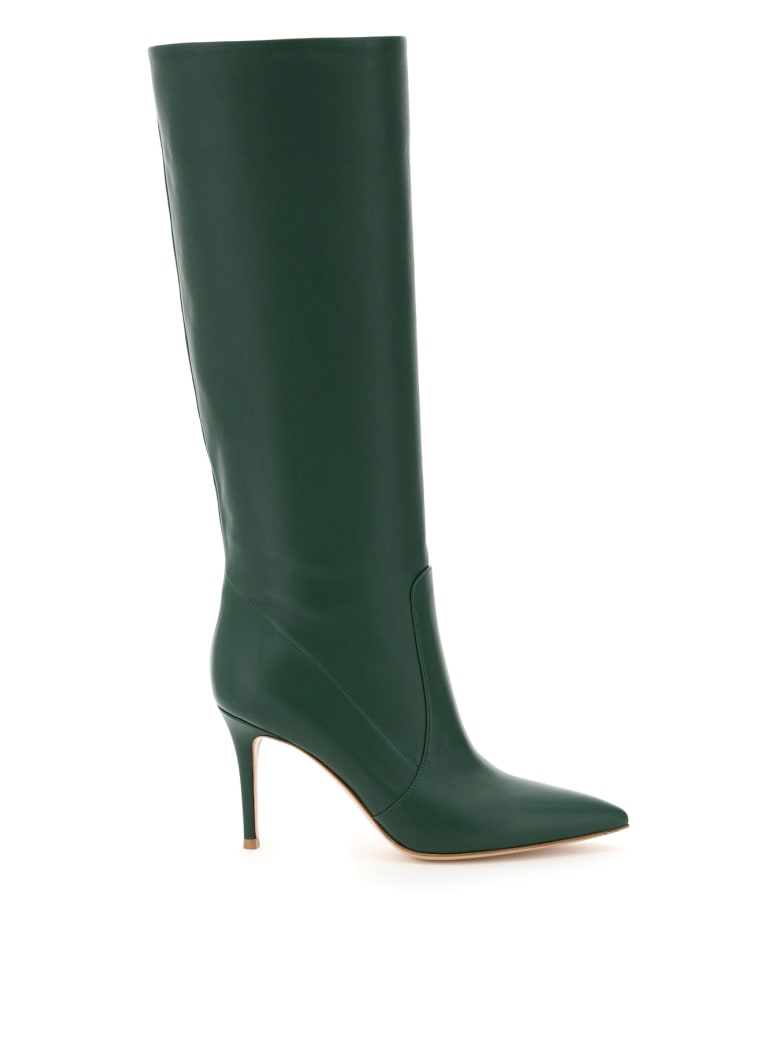 Gianvito Rossi Leather Heeled Boots - LEAF (Green)