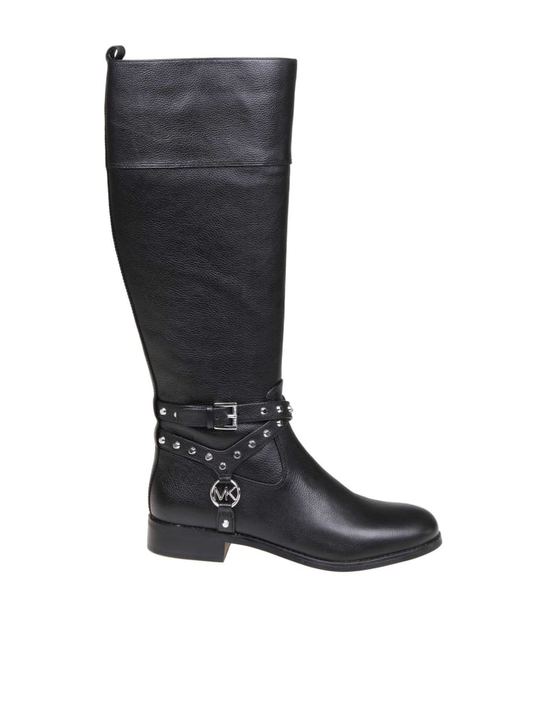 Michael Kors Michael Kors Preston Boot In Black Leather - Black ...