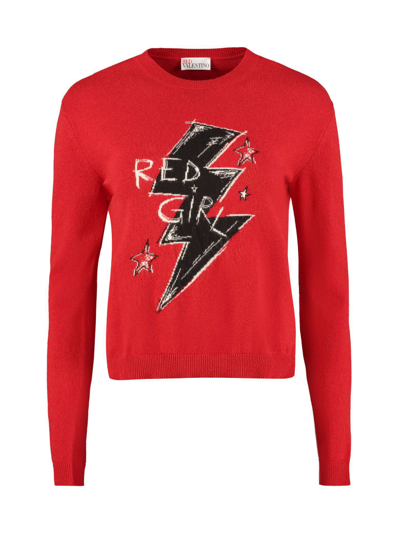 RED Valentino Intarsia Crew-neck Sweater - red