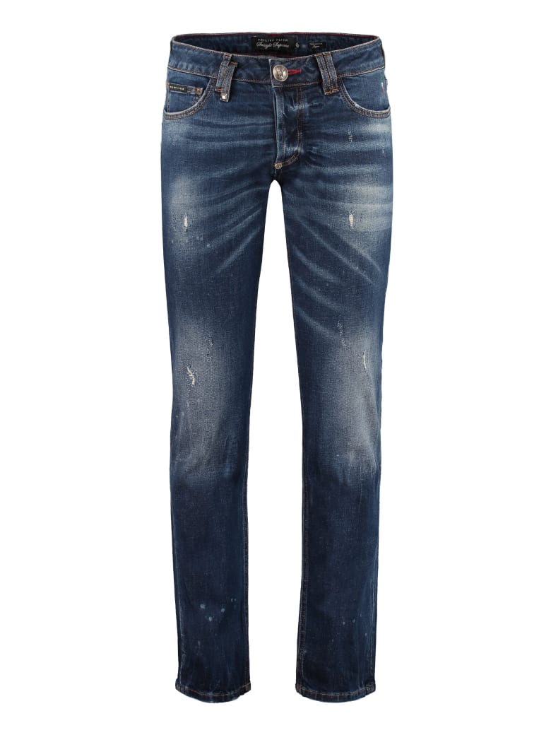 Philipp Plein Straight Supreme Flame Jeans - Denim