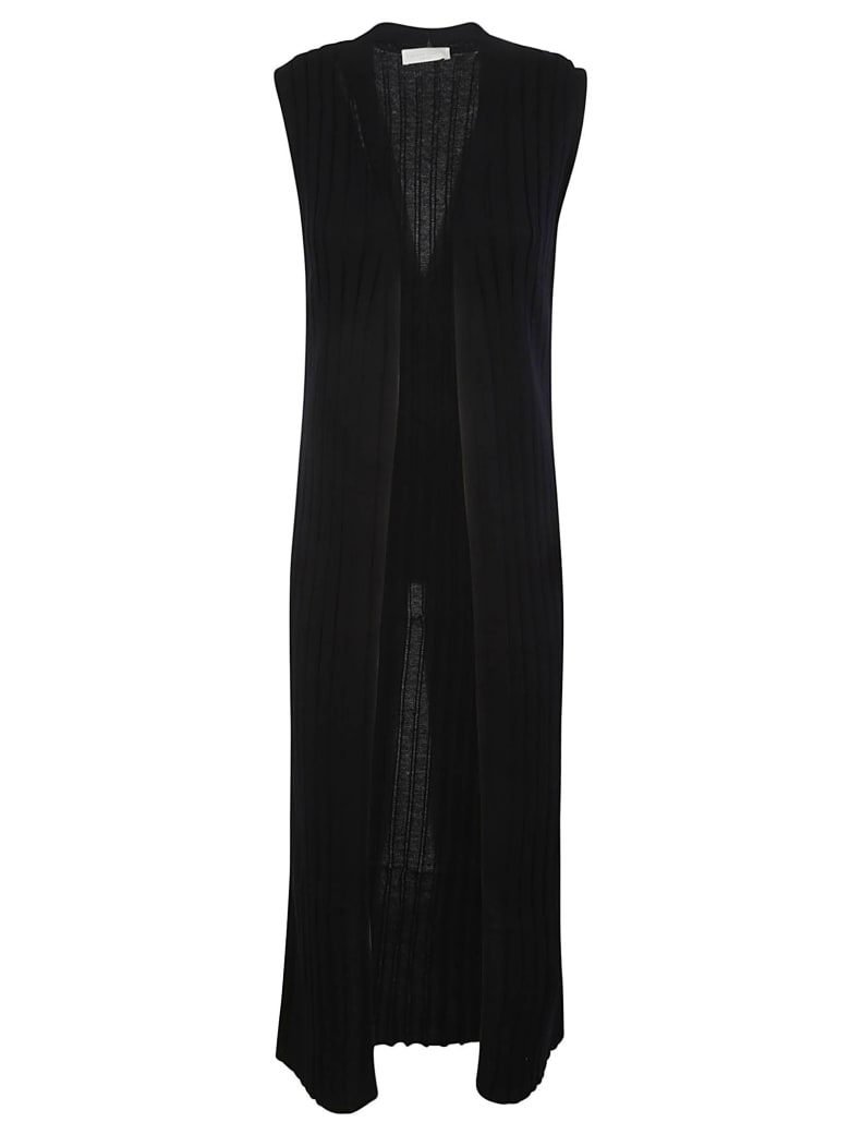 Fabiana Filippi Ribbed Knit Long Gilet - Navy
