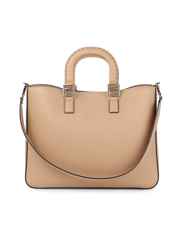 Fendi Ff Tote Medium - Beige