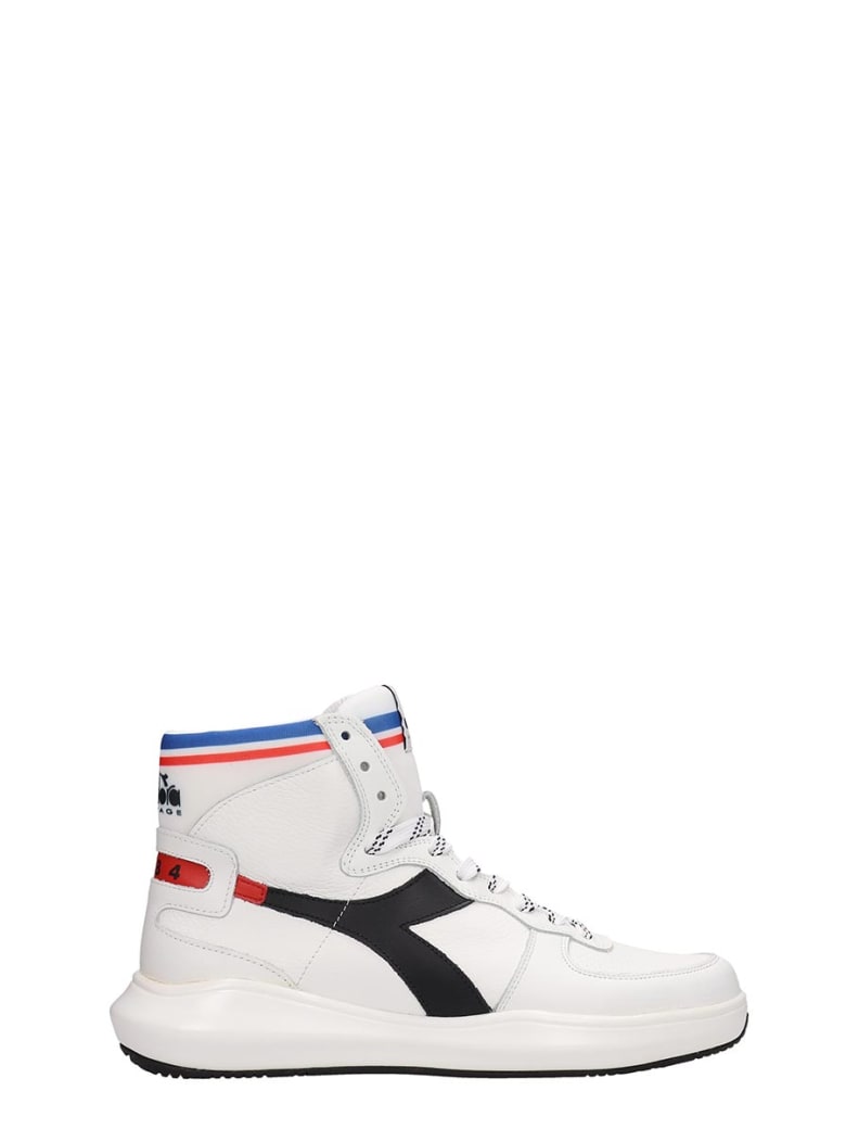 Mid Basket White Leather Sneakers 