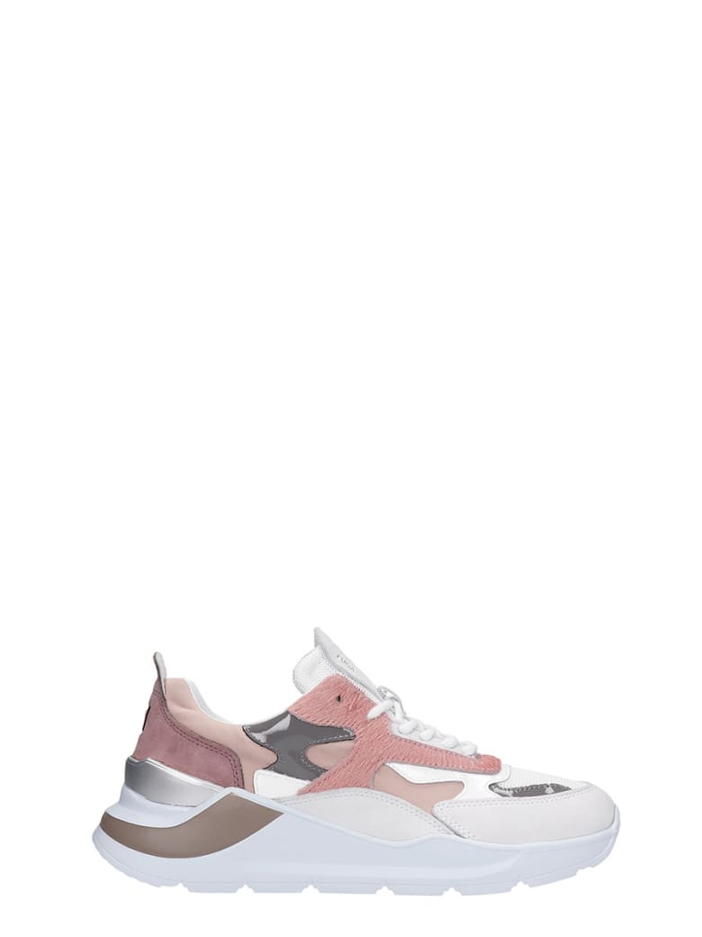 D.A.T.E. Fuga Sneakers In Rose-pink Synthetic Fibers - rose-pink