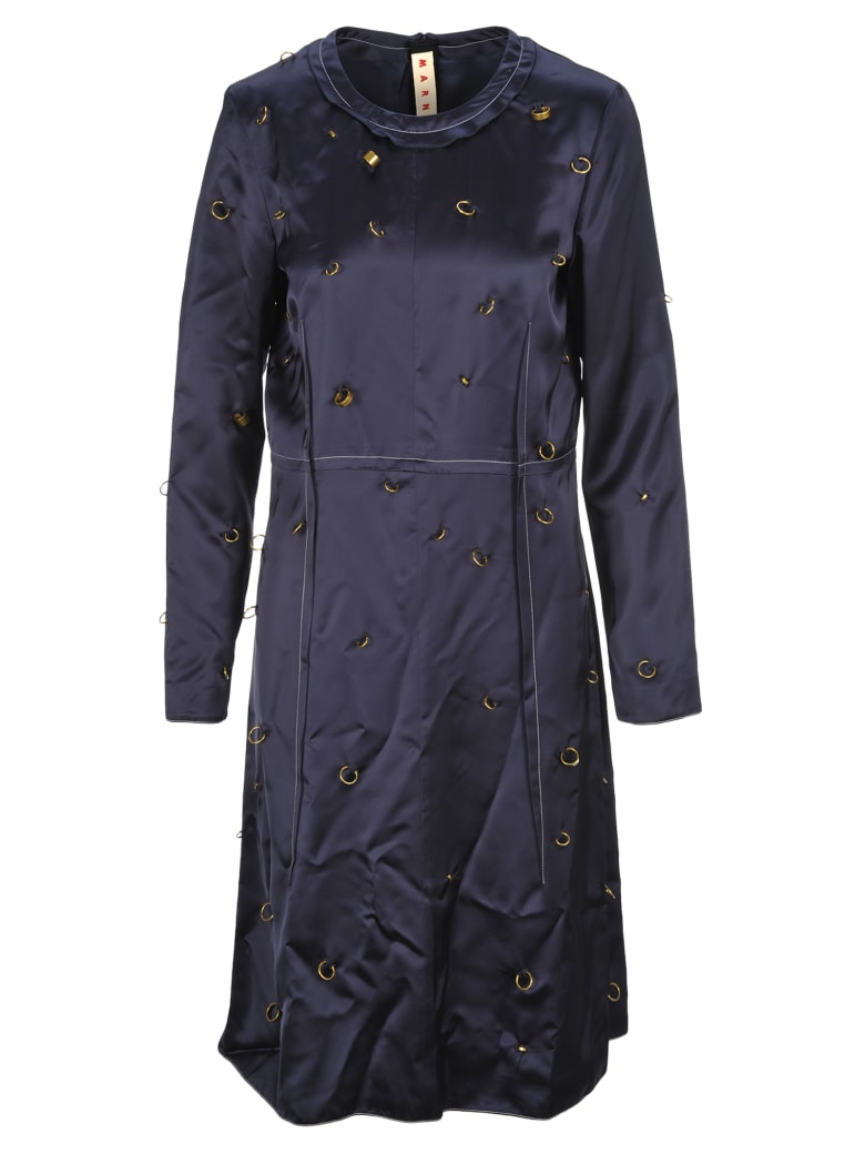 Marni Rings Detail Dress - LIGHT NAVY BLUE