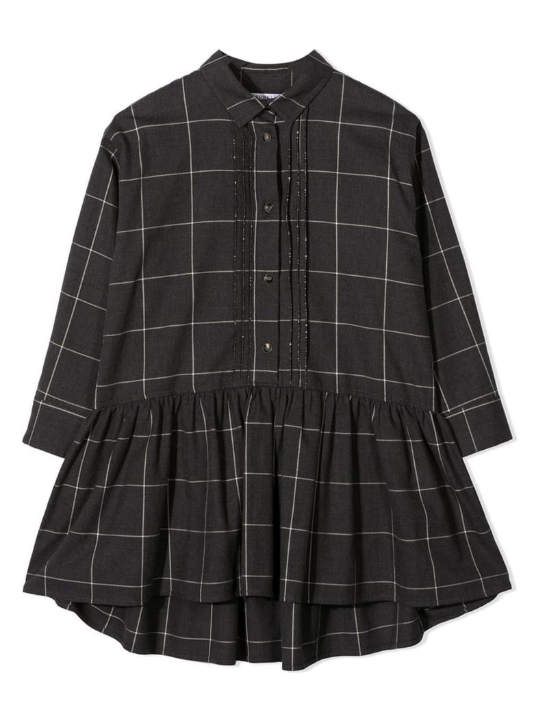 Brunello Cucinelli Dark Grey Cotton Shirtdress - Grigio