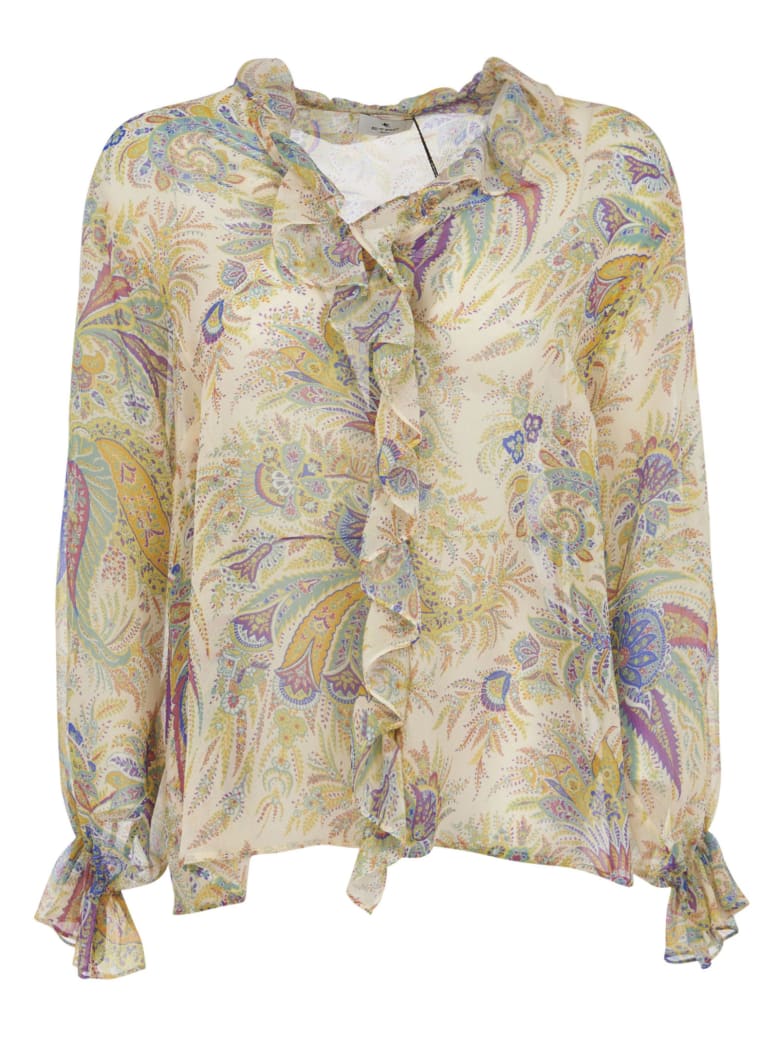 Etro Ruffle Detail Printed Top