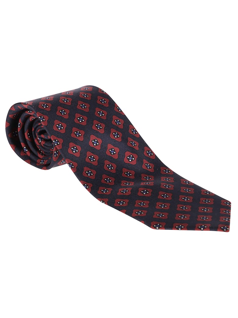 Barba Napoli Red And Blue Silk Tie - Red blue