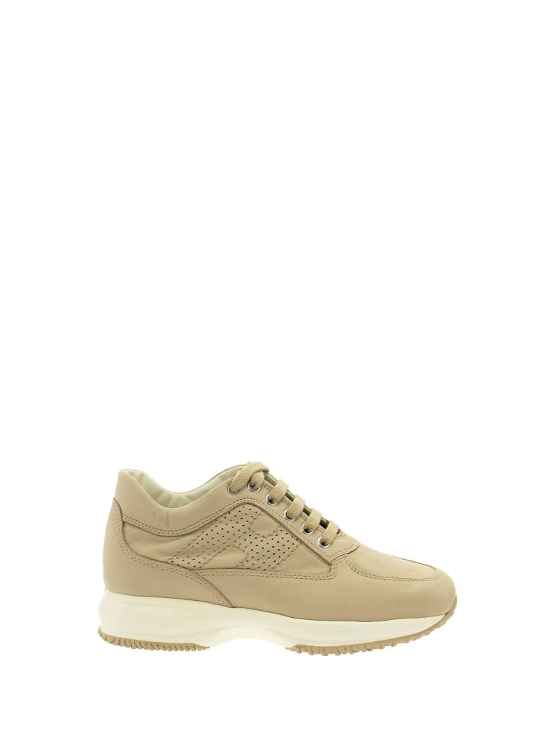 Hogan Interactive In Nubuck With Perforated Hogan Monogram - Beige