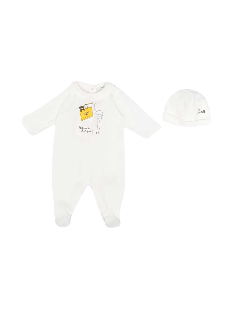 Fendi White Babysuit - Gesso