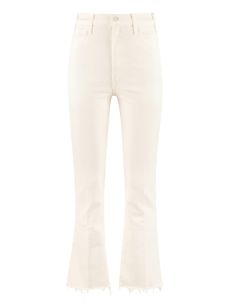 Mother The Hustler Ankle Fray Cropped-fit Jeans - panna