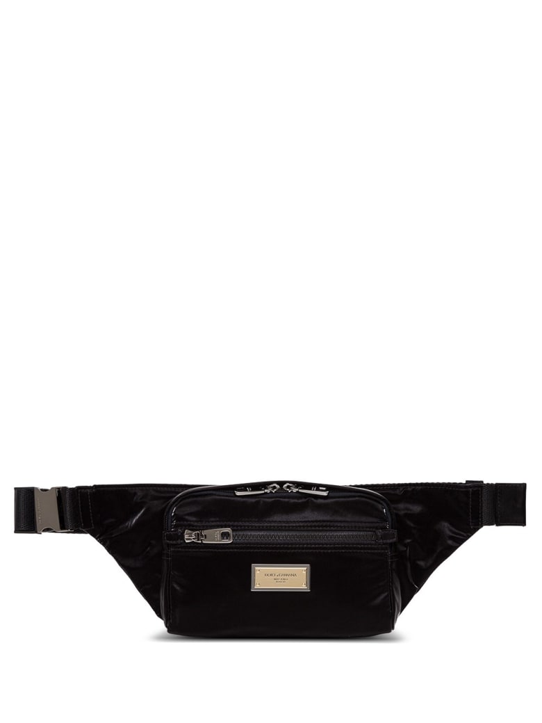 Dolce & Gabbana Waist Bag In Shiny Nylon - Black