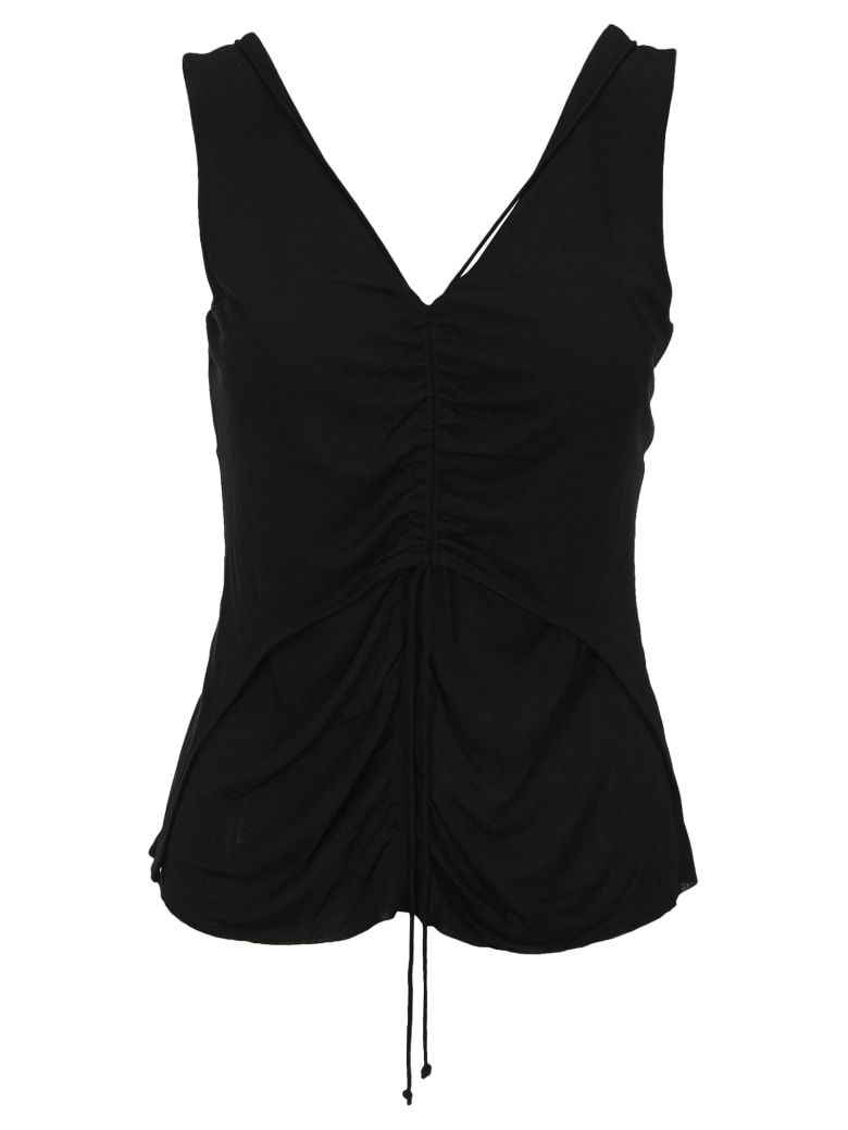 Helmut Lang Scala Ruched Top - BLACK