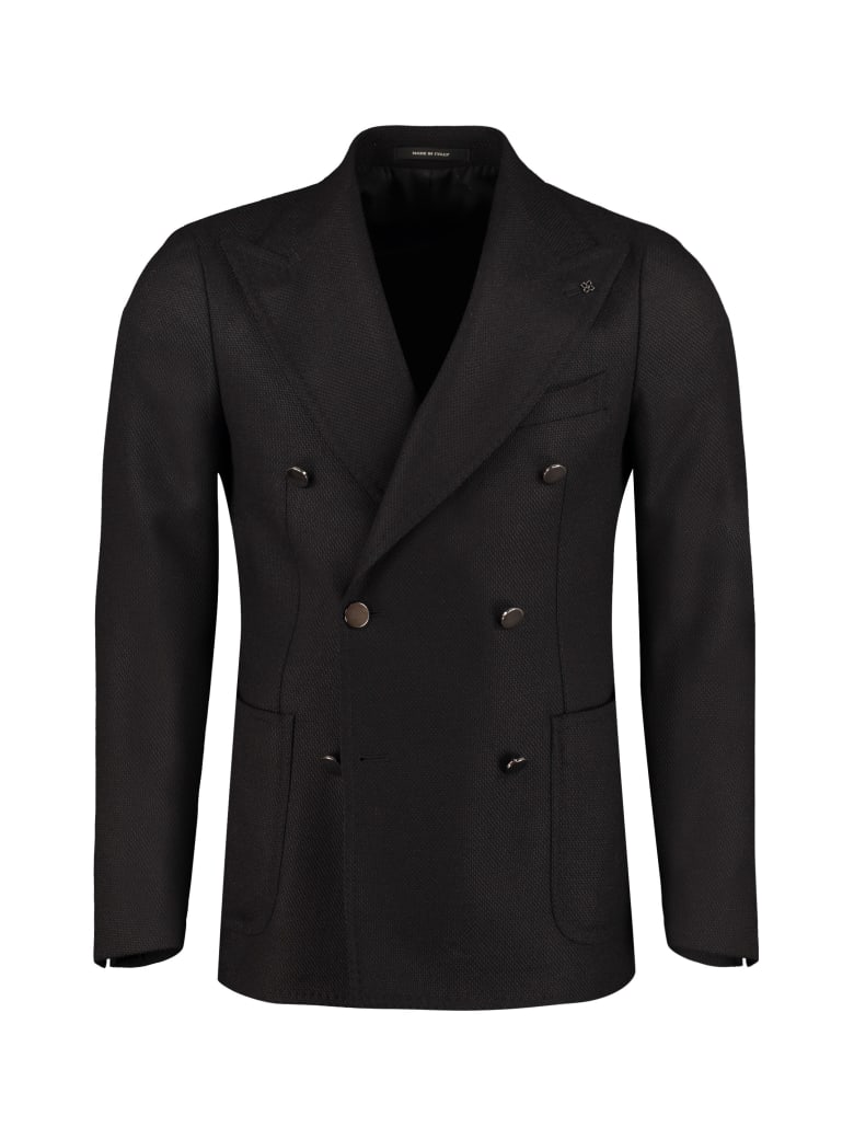 Tagliatore Wool Blend Double-breasted Jacket - black