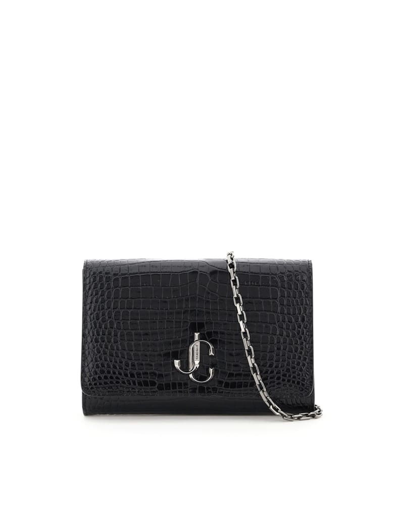 Jimmy Choo Varenne Clutch With Chain - BLACK (Black)