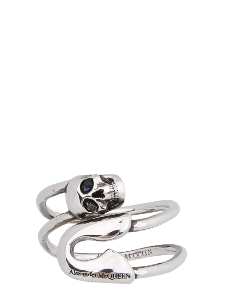 Alexander McQueen Safety Pin Ring - SILVER