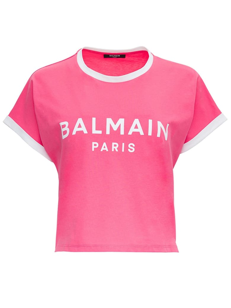Balmain T-shirt With Logo - Pink