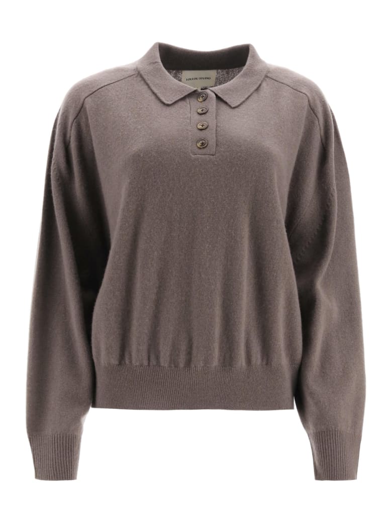 Loulou Studio Cashmere Polo Shirt - TAUPE (Brown)