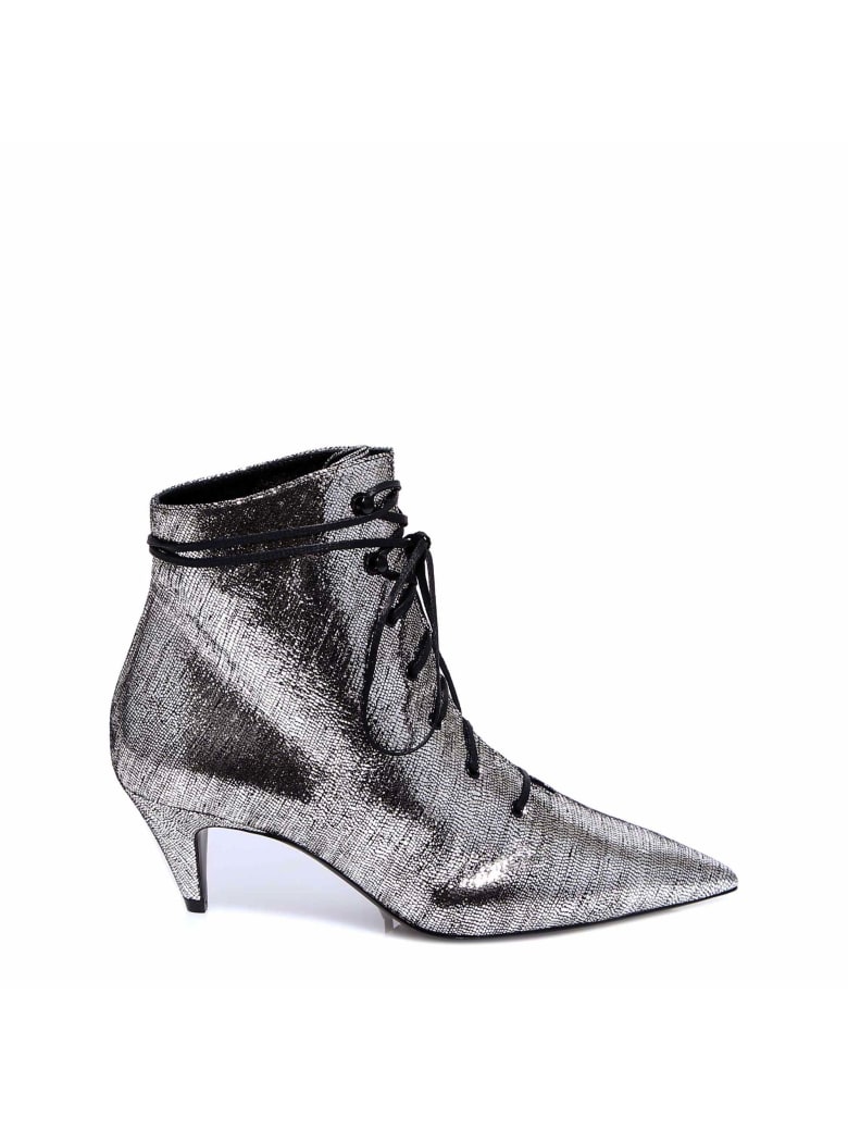 saint laurent silver boots