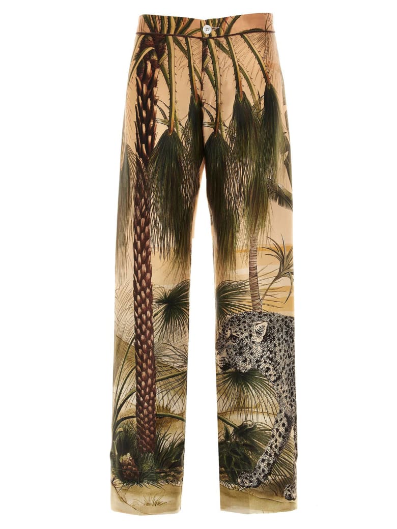 For Restless Sleepers 'jaguar In The Oasis' Pants - Verde