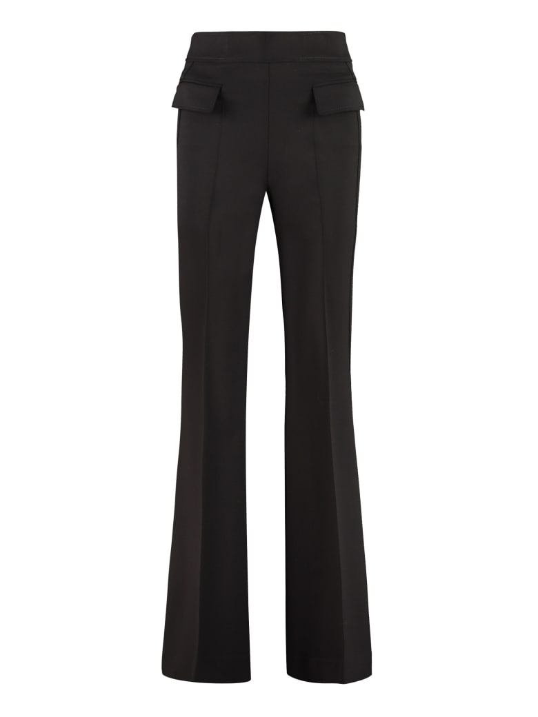 Parosh Liliuxy Flared Wool Trousers - black